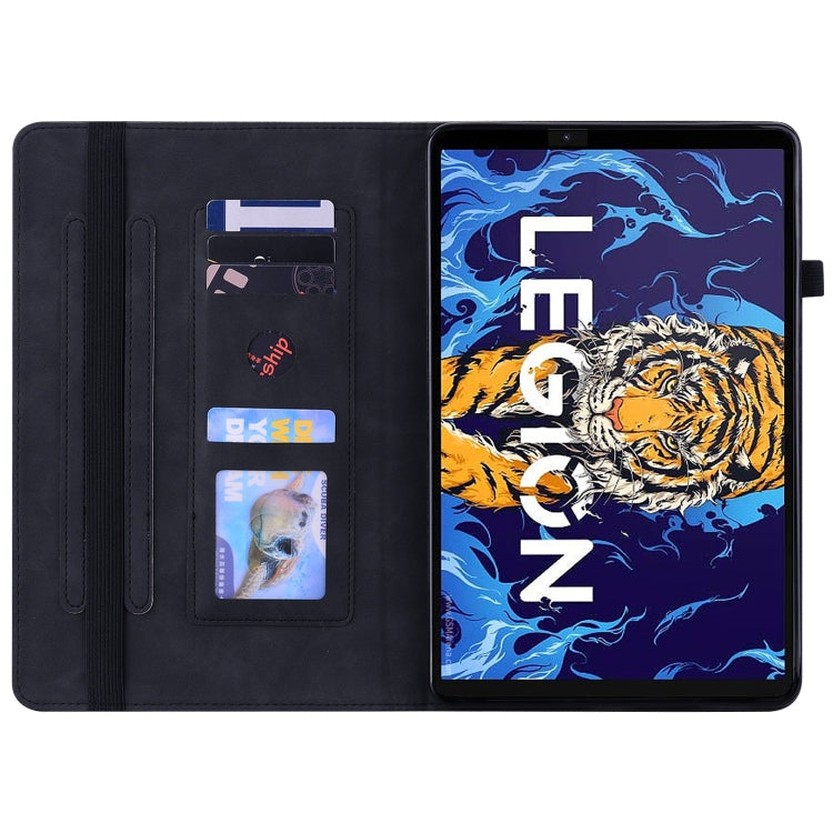 For Lenovo Legion Y700 TB-9707F Skin Feel Solid Color Zipper Leather Tablet Case