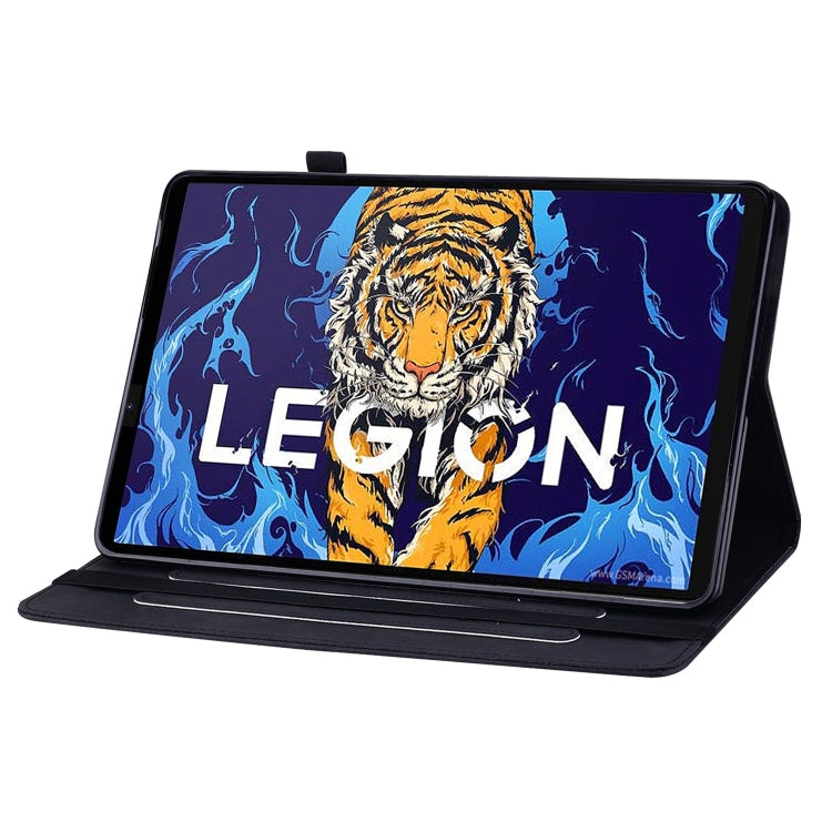For Lenovo Legion Y700 TB-9707F Skin Feel Solid Color Zipper Leather Tablet Case