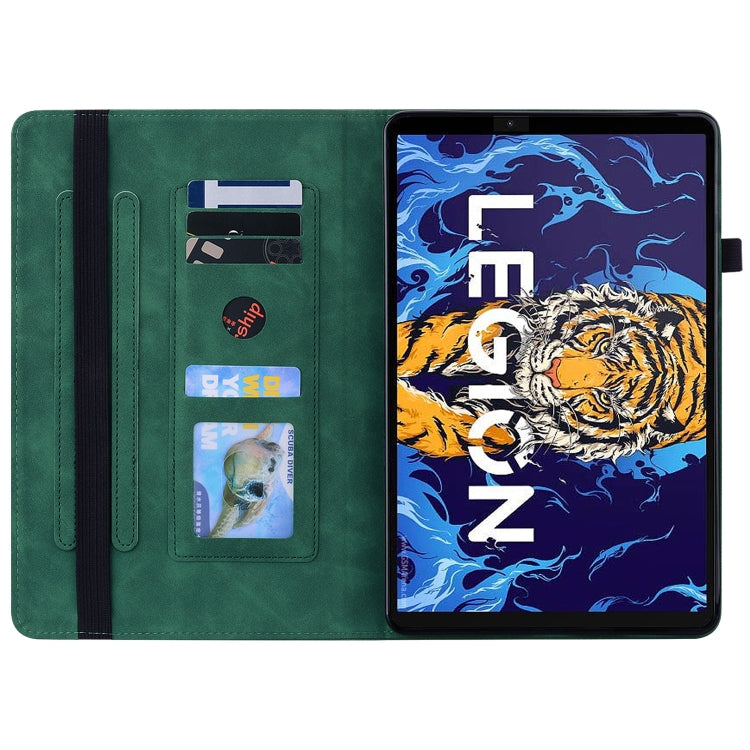 For Lenovo Legion Y700 TB-9707F Skin Feel Solid Color Zipper Leather Tablet Case