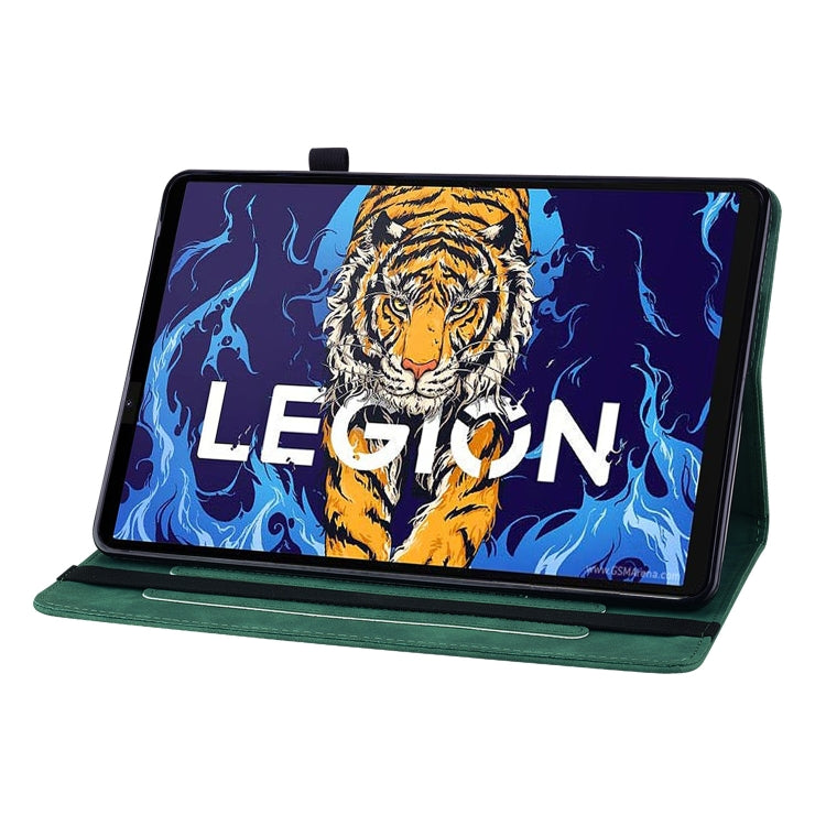 For Lenovo Legion Y700 TB-9707F Skin Feel Solid Color Zipper Leather Tablet Case