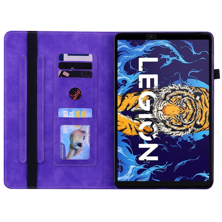 For Lenovo Legion Y700 TB-9707F Skin Feel Solid Color Zipper Leather Tablet Case