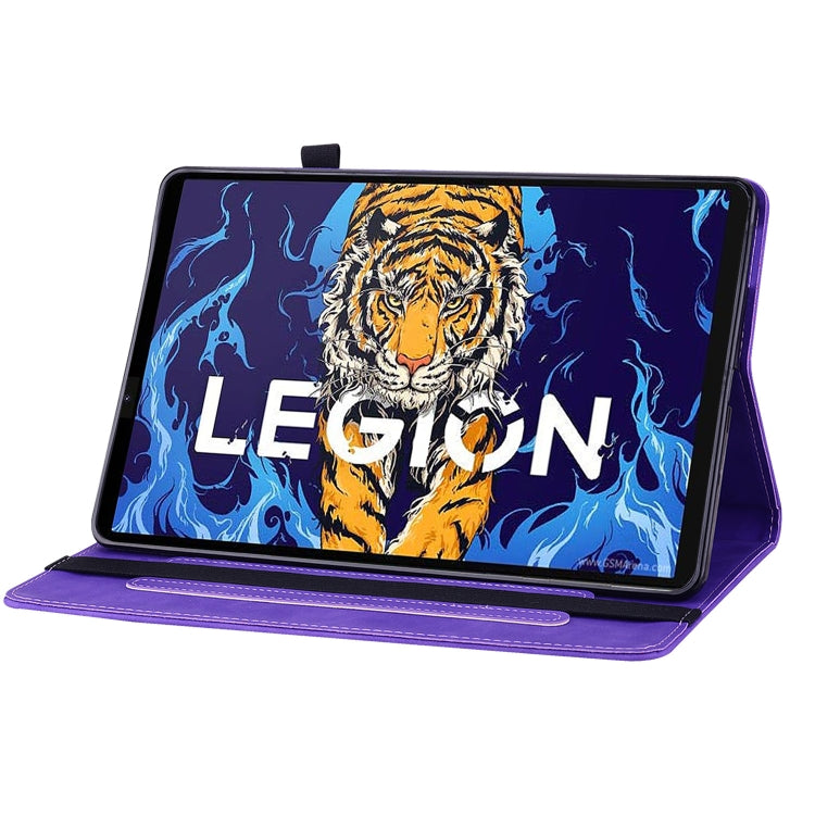 For Lenovo Legion Y700 TB-9707F Skin Feel Solid Color Zipper Leather Tablet Case