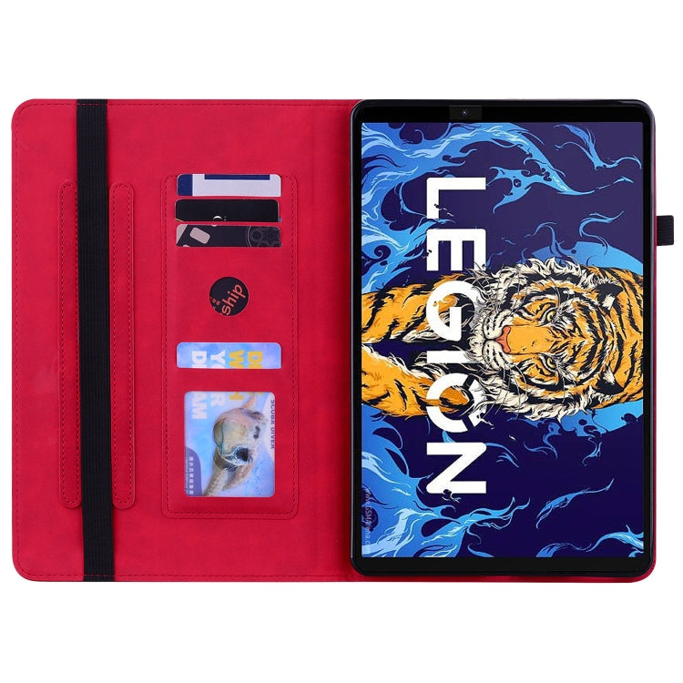 For Lenovo Legion Y700 TB-9707F Skin Feel Solid Color Zipper Leather Tablet Case