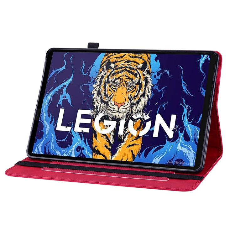 For Lenovo Legion Y700 TB-9707F Skin Feel Solid Color Zipper Leather Tablet Case