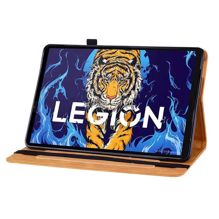 For Lenovo Legion Y700 TB-9707F Skin Feel Solid Color Zipper Leather Tablet Case