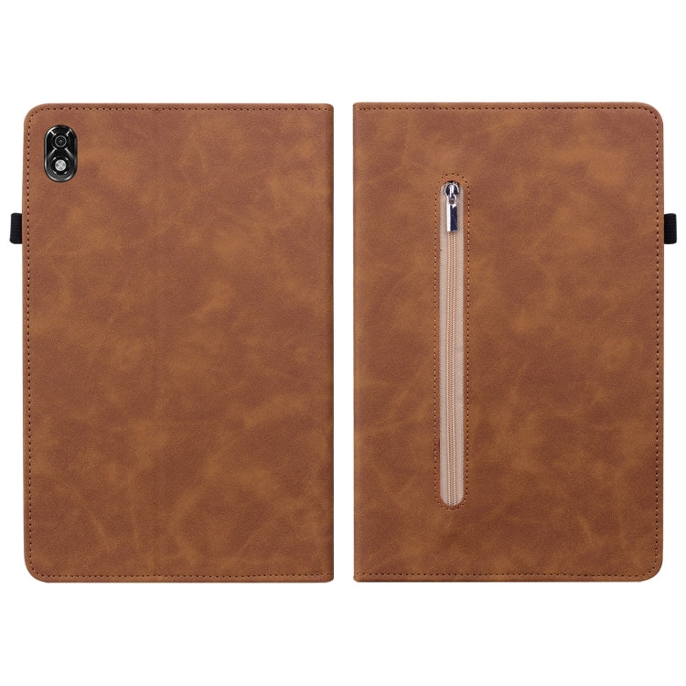 For Lenovo Legion Y700 TB-9707F Skin Feel Solid Color Zipper Leather Tablet Case