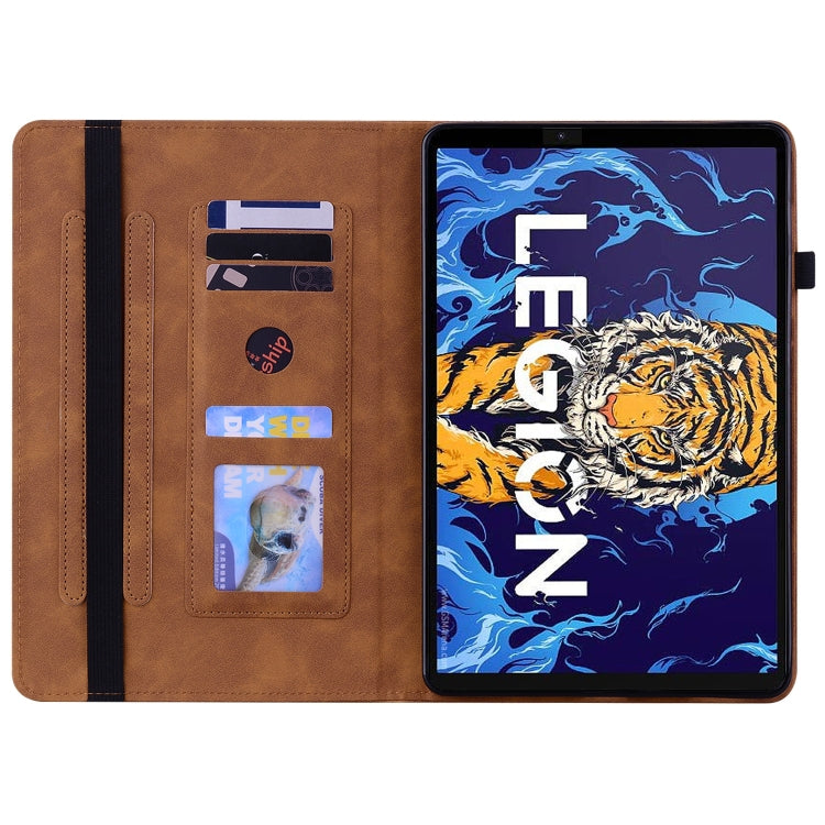 For Lenovo Legion Y700 TB-9707F Skin Feel Solid Color Zipper Leather Tablet Case