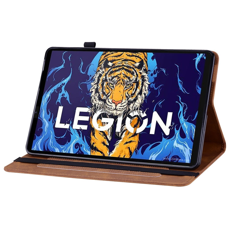 For Lenovo Legion Y700 TB-9707F Skin Feel Solid Color Zipper Leather Tablet Case