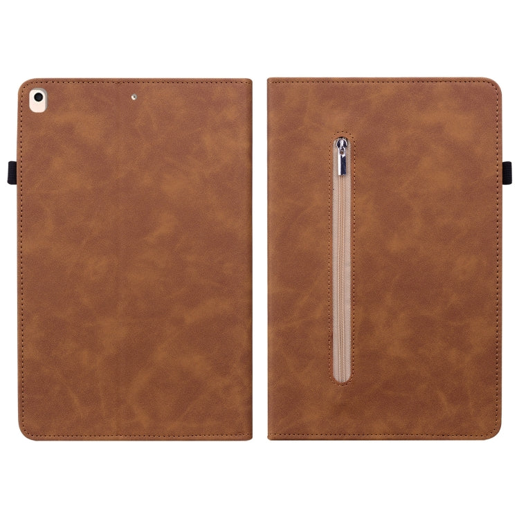 Skin Feel Solid Color Zipper Smart Leather Tablet Case For iPad 8 / 7 / 6 / 5 9.7 inch