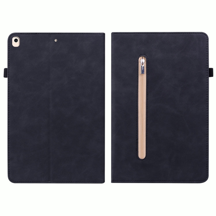 Skin Feel Solid Color Zipper Smart Leather Tablet Case For iPad 10.2 2021 / 2020 / 2019 / Air 10.5 2019