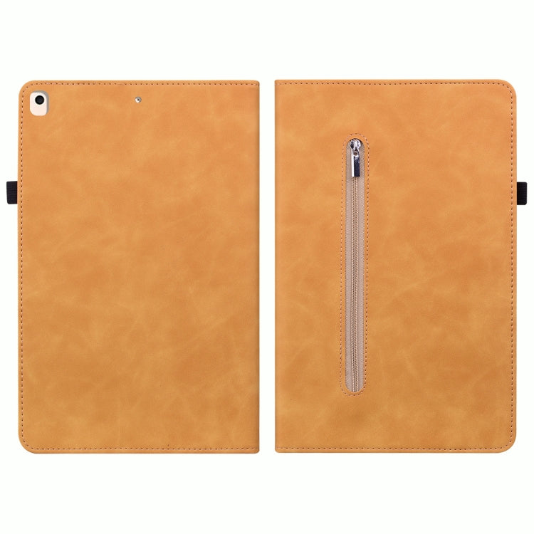 Skin Feel Solid Color Zipper Smart Leather Tablet Case For iPad 10.2 2021 / 2020 / 2019 / Air 10.5 2019