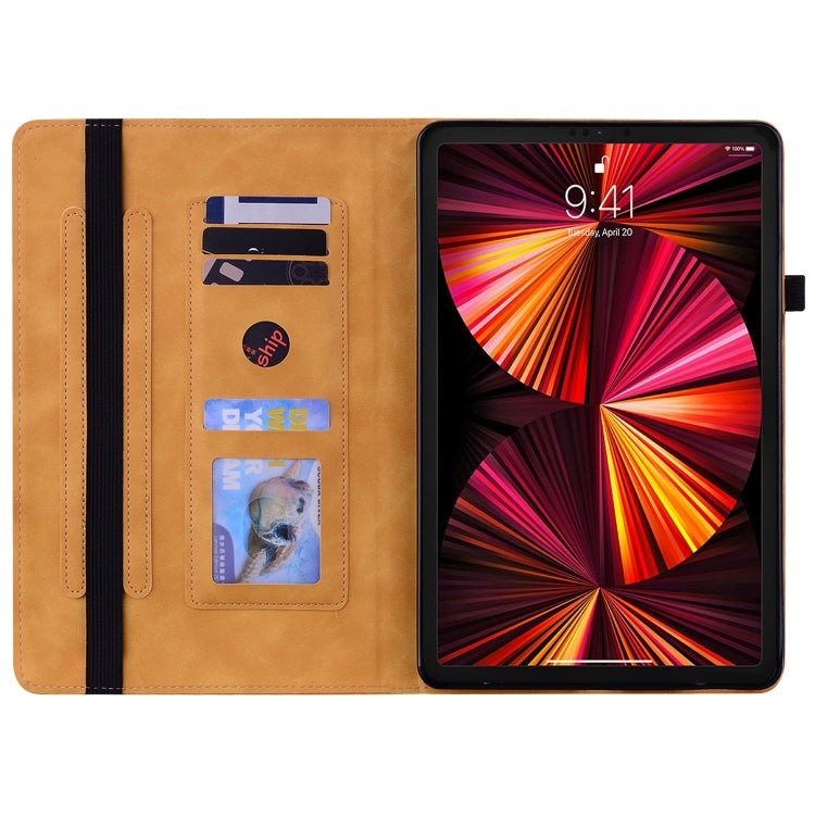 For iPad Pro 12.9 2022 / 2021 / 2020 Skin Feel Solid Color Zipper Smart Leather Tablet Case