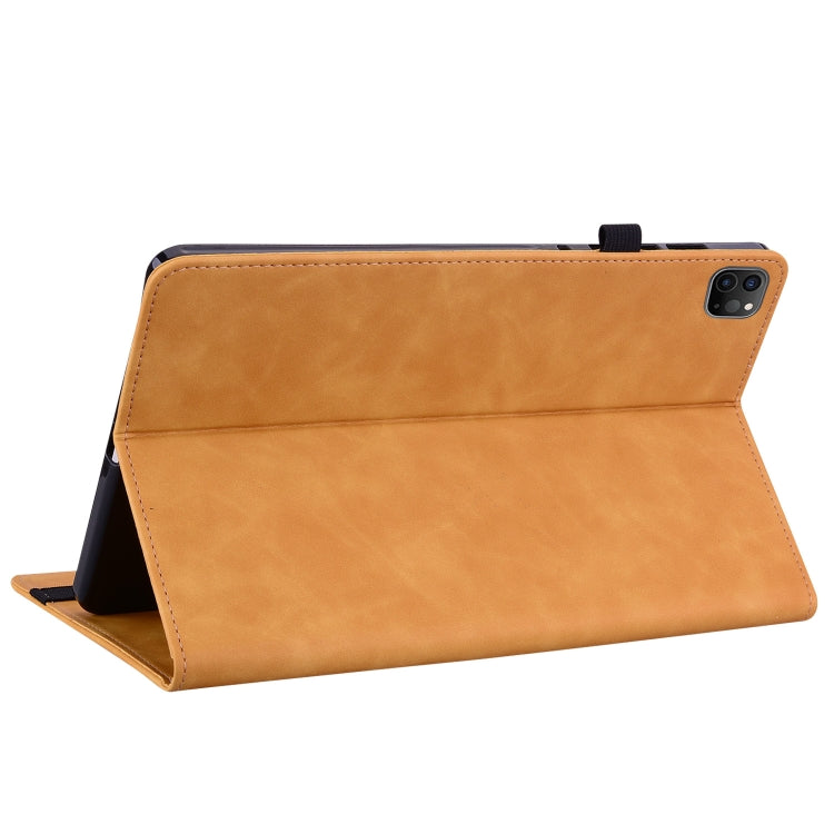 For iPad Pro 12.9 2022 / 2021 / 2020 Skin Feel Solid Color Zipper Smart Leather Tablet Case