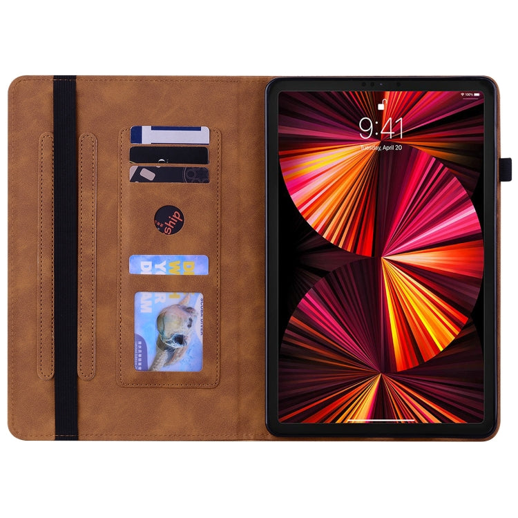 For iPad Pro 12.9 2022 / 2021 / 2020 Skin Feel Solid Color Zipper Smart Leather Tablet Case