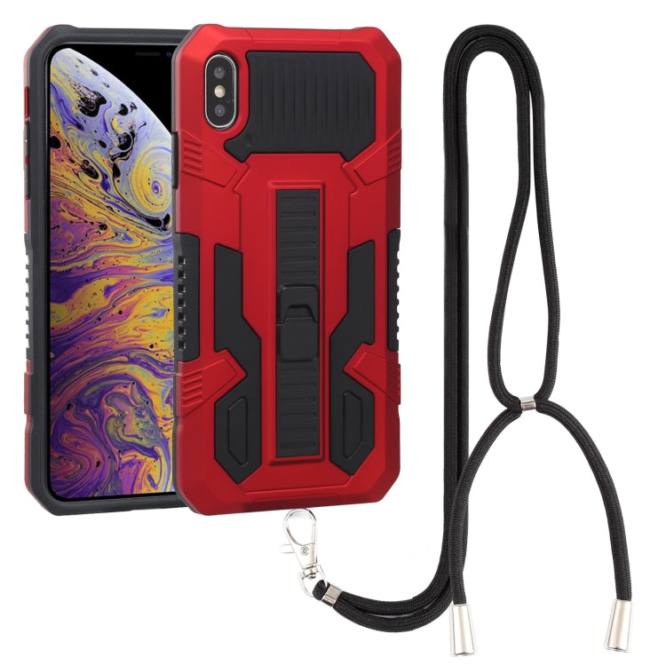 For iPhone X / XS Vanguard Lanyard Kickstand TPU + PC Phone Case