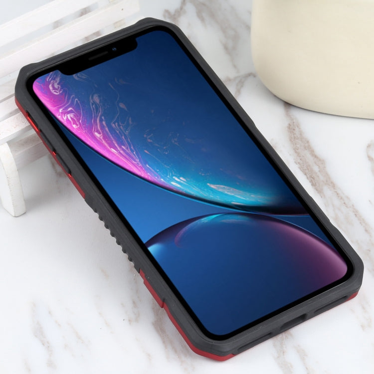 For iPhone XR Vanguard Lanyard Kickstand TPU + PC Phone Case