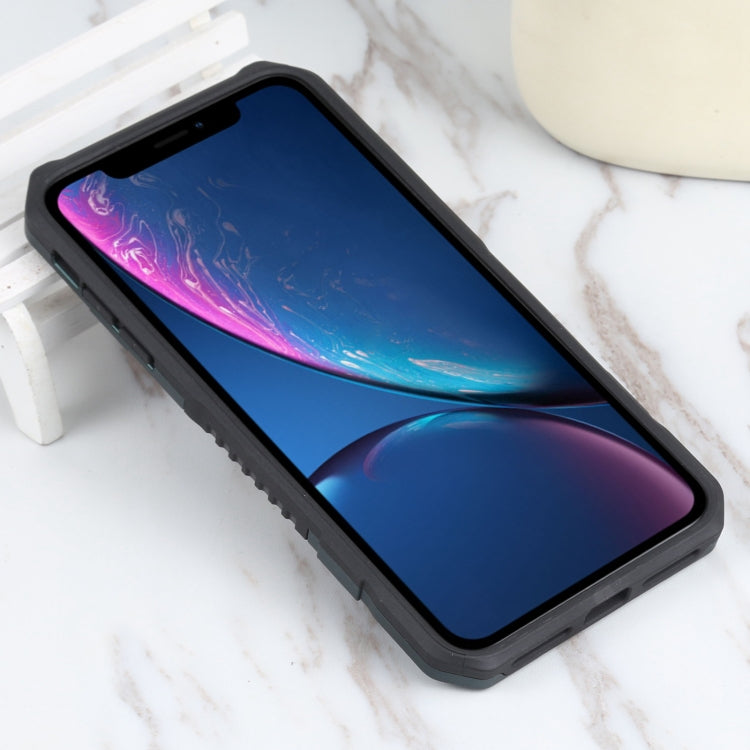 For iPhone XR Vanguard Lanyard Kickstand TPU + PC Phone Case