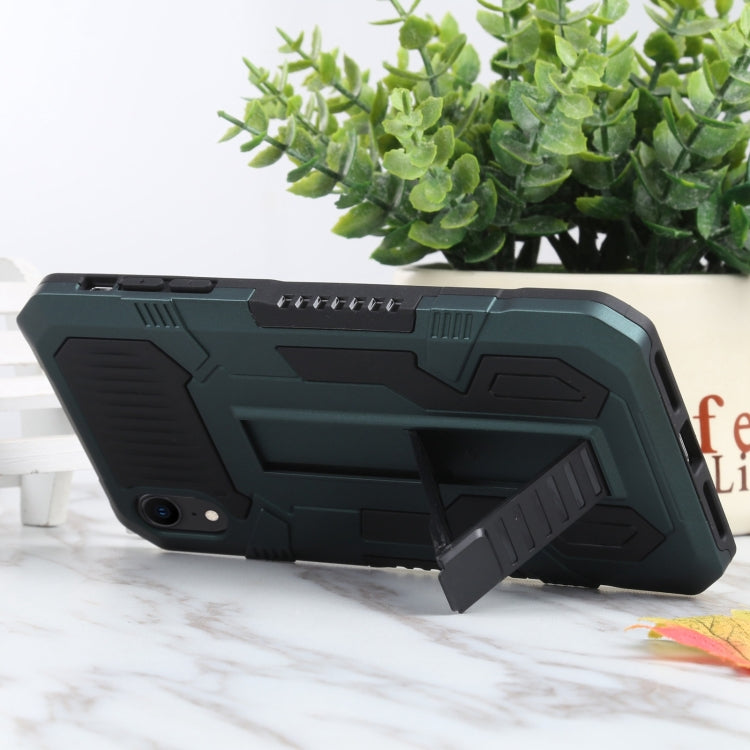 For iPhone XR Vanguard Lanyard Kickstand TPU + PC Phone Case