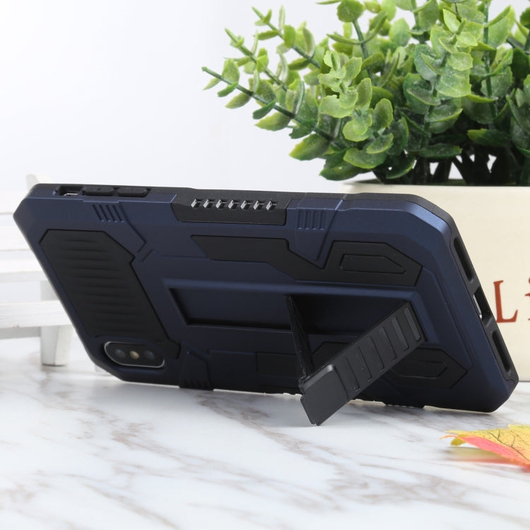 For iPhone XS Max Vanguard Lanyard Kickstand TPU + PC Phone Case