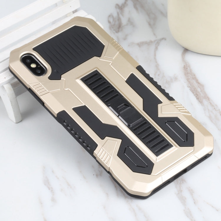 For iPhone XS Max Vanguard Lanyard Kickstand TPU + PC Phone Case