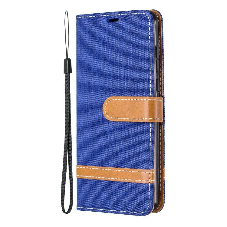 For Huawei P40 Color Matching Denim Texture Horizontal Flip Leather Case with Holder & Card Slots & Wallet & Lanyard
