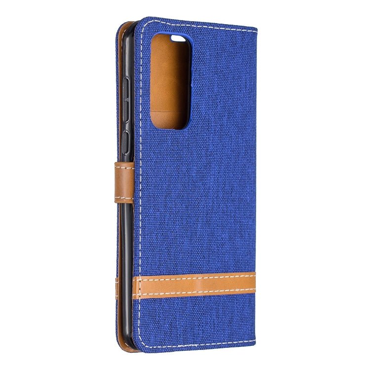 For Huawei P40 Color Matching Denim Texture Horizontal Flip Leather Case with Holder & Card Slots & Wallet & Lanyard