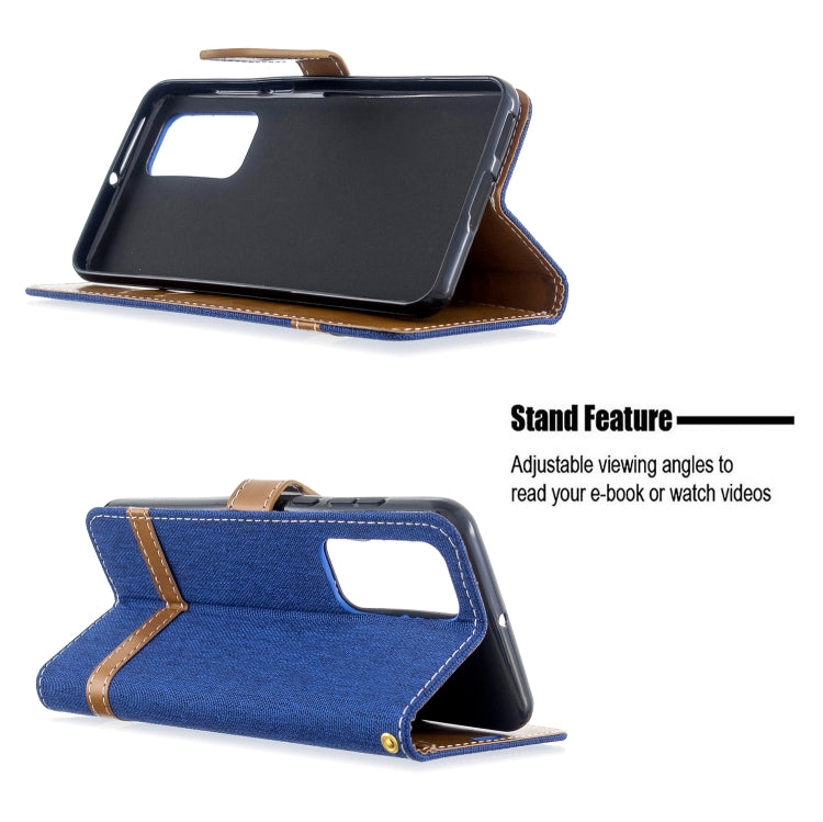For Huawei P40 Color Matching Denim Texture Horizontal Flip Leather Case with Holder & Card Slots & Wallet & Lanyard