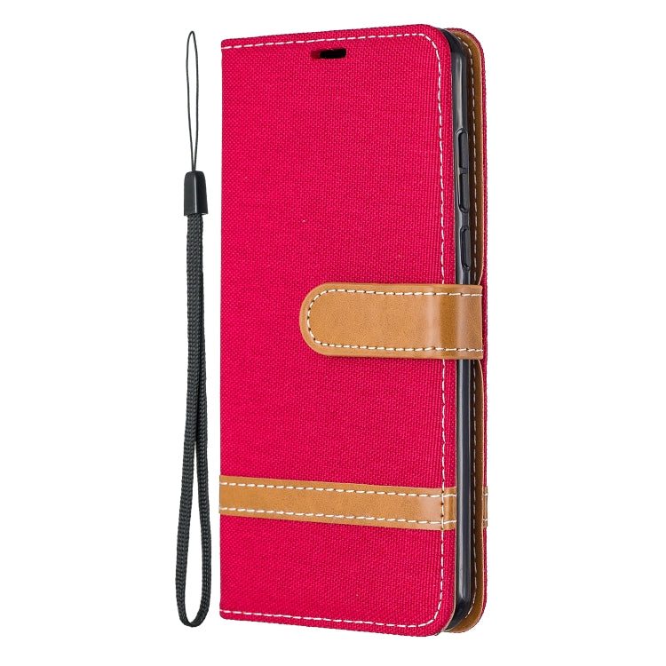 For Huawei P40 Color Matching Denim Texture Horizontal Flip Leather Case with Holder & Card Slots & Wallet & Lanyard