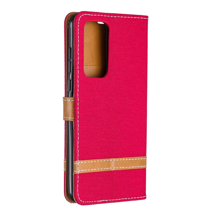 For Huawei P40 Color Matching Denim Texture Horizontal Flip Leather Case with Holder & Card Slots & Wallet & Lanyard