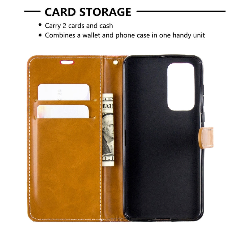 For Huawei P40 Color Matching Denim Texture Horizontal Flip Leather Case with Holder & Card Slots & Wallet & Lanyard