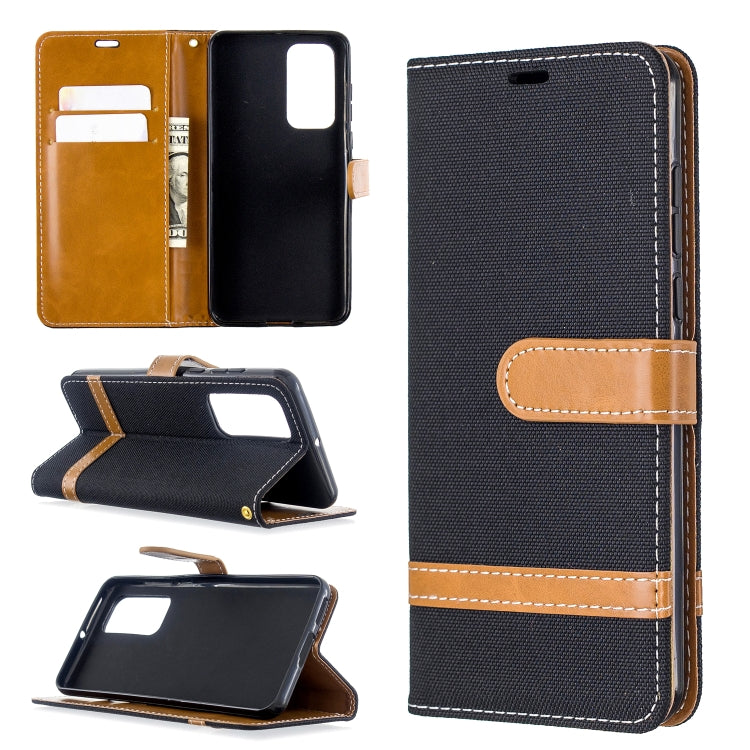 For Huawei P40 Color Matching Denim Texture Horizontal Flip Leather Case with Holder & Card Slots & Wallet & Lanyard
