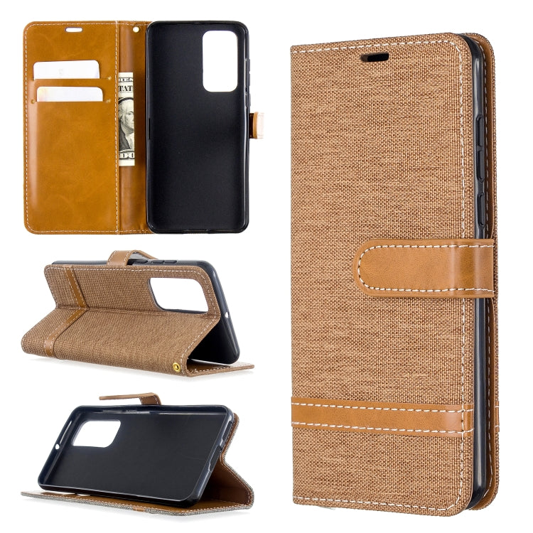 For Huawei P40 Color Matching Denim Texture Horizontal Flip Leather Case with Holder & Card Slots & Wallet & Lanyard