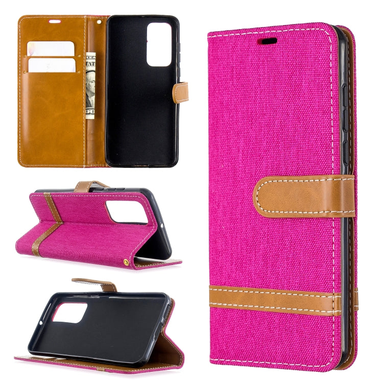 For Huawei P40 Color Matching Denim Texture Horizontal Flip Leather Case with Holder & Card Slots & Wallet & Lanyard