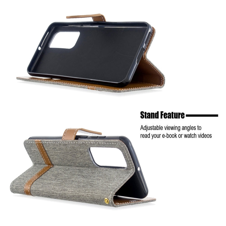 For Huawei P40 Color Matching Denim Texture Horizontal Flip Leather Case with Holder & Card Slots & Wallet & Lanyard