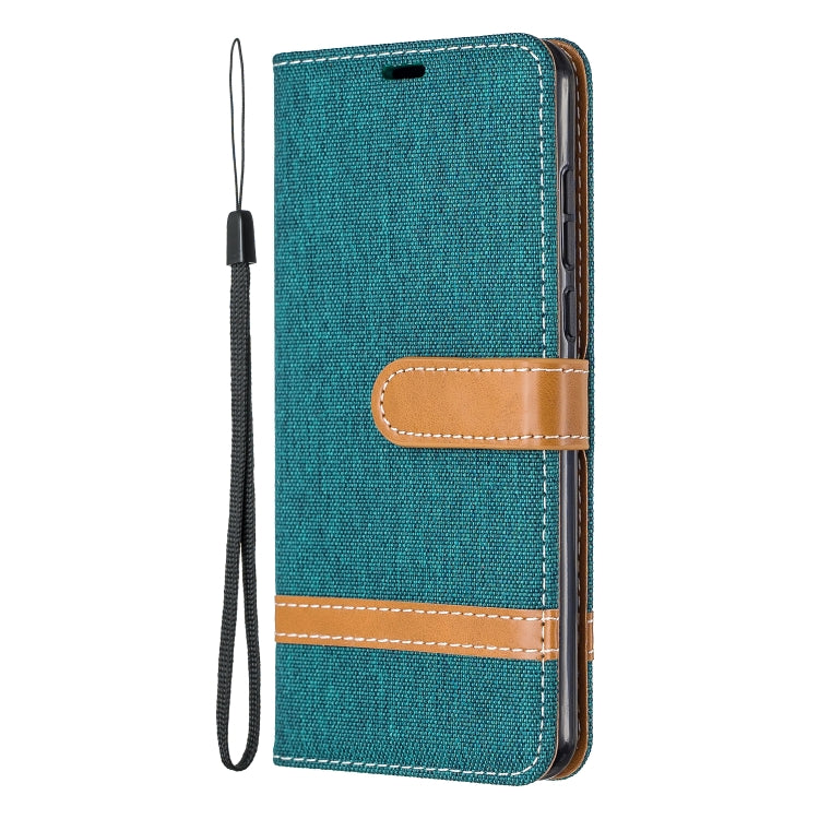 For Huawei P40 Color Matching Denim Texture Horizontal Flip Leather Case with Holder & Card Slots & Wallet & Lanyard