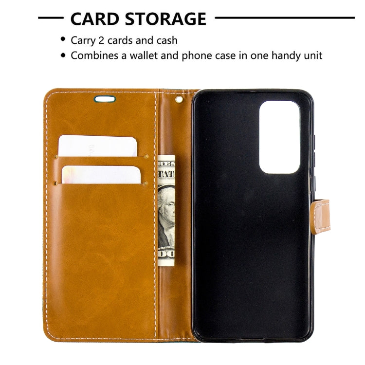 For Huawei P40 Color Matching Denim Texture Horizontal Flip Leather Case with Holder & Card Slots & Wallet & Lanyard