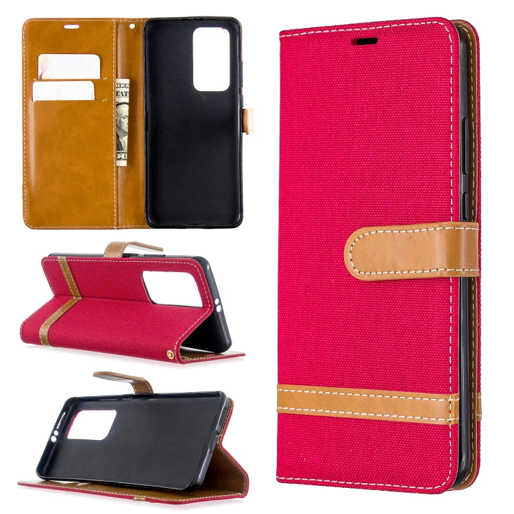 For Huawei P40 Pro Color Matching Denim Texture Horizontal Flip Leather Case with Holder & Card Slots & Wallet & Lanyard