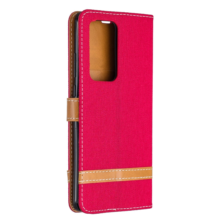 For Huawei P40 Pro Color Matching Denim Texture Horizontal Flip Leather Case with Holder & Card Slots & Wallet & Lanyard