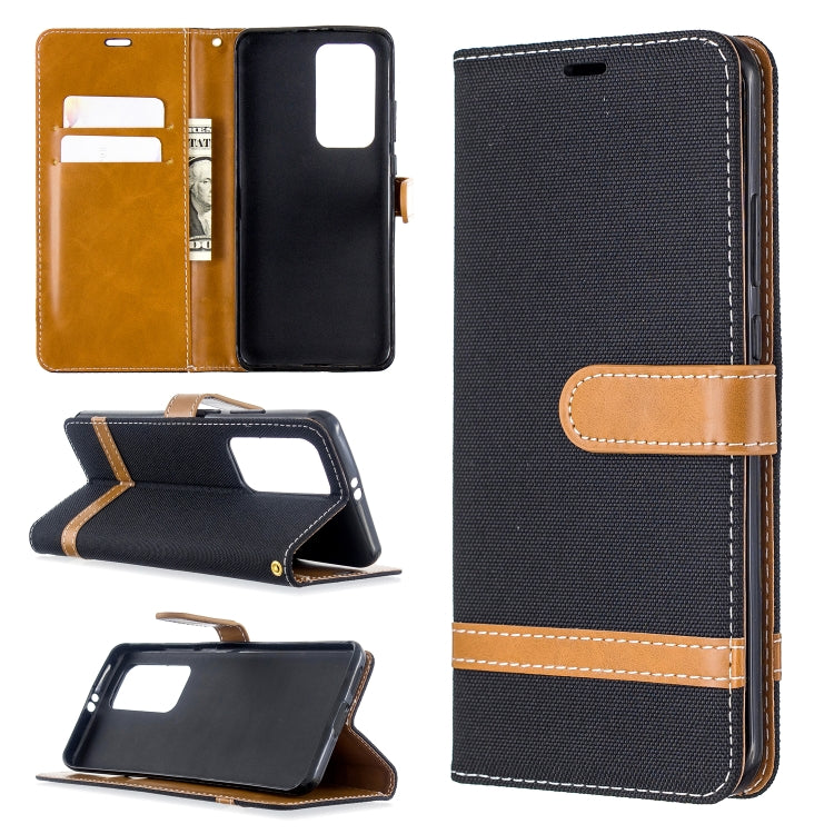 For Huawei P40 Pro Color Matching Denim Texture Horizontal Flip Leather Case with Holder & Card Slots & Wallet & Lanyard