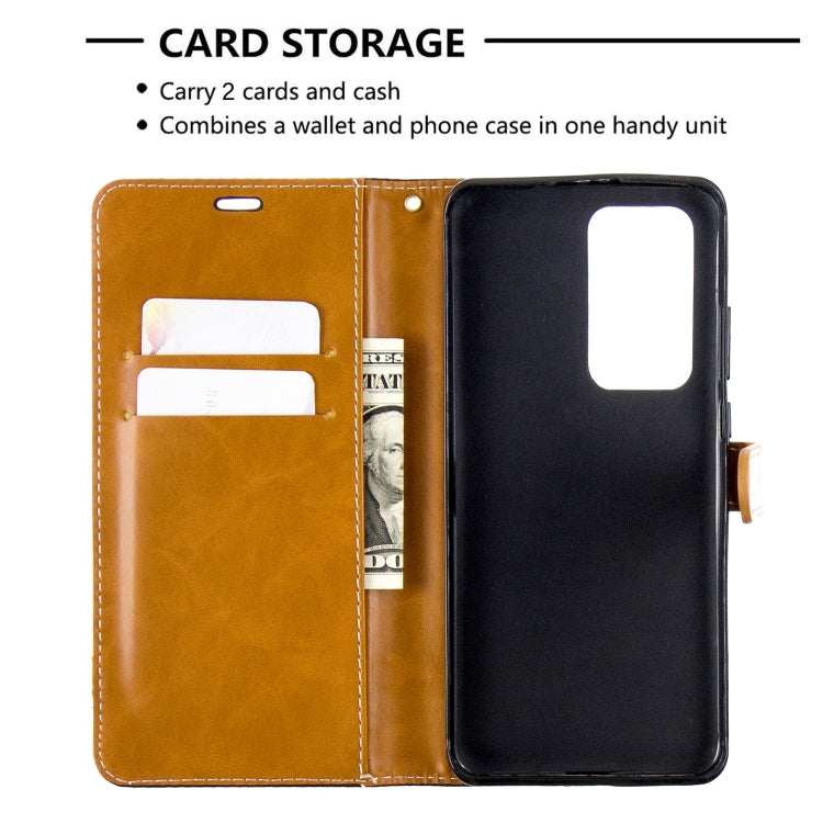 For Huawei P40 Pro Color Matching Denim Texture Horizontal Flip Leather Case with Holder & Card Slots & Wallet & Lanyard