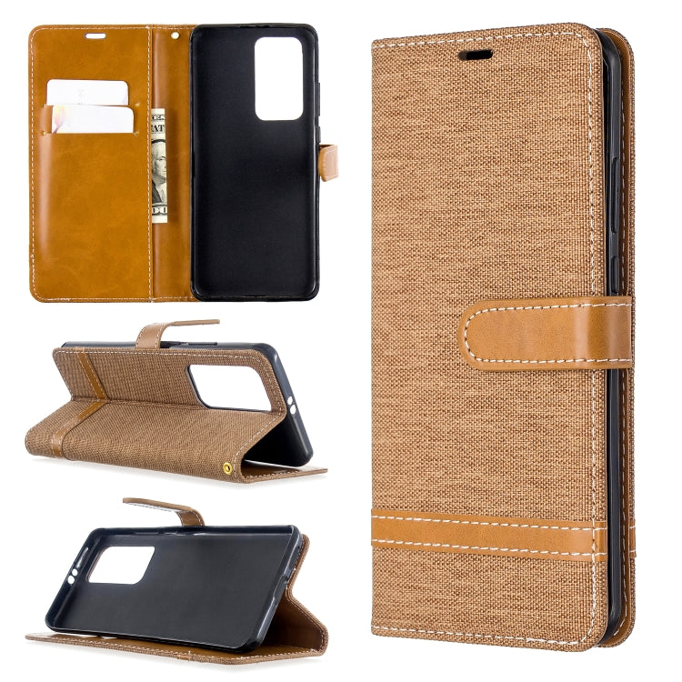 For Huawei P40 Pro Color Matching Denim Texture Horizontal Flip Leather Case with Holder & Card Slots & Wallet & Lanyard