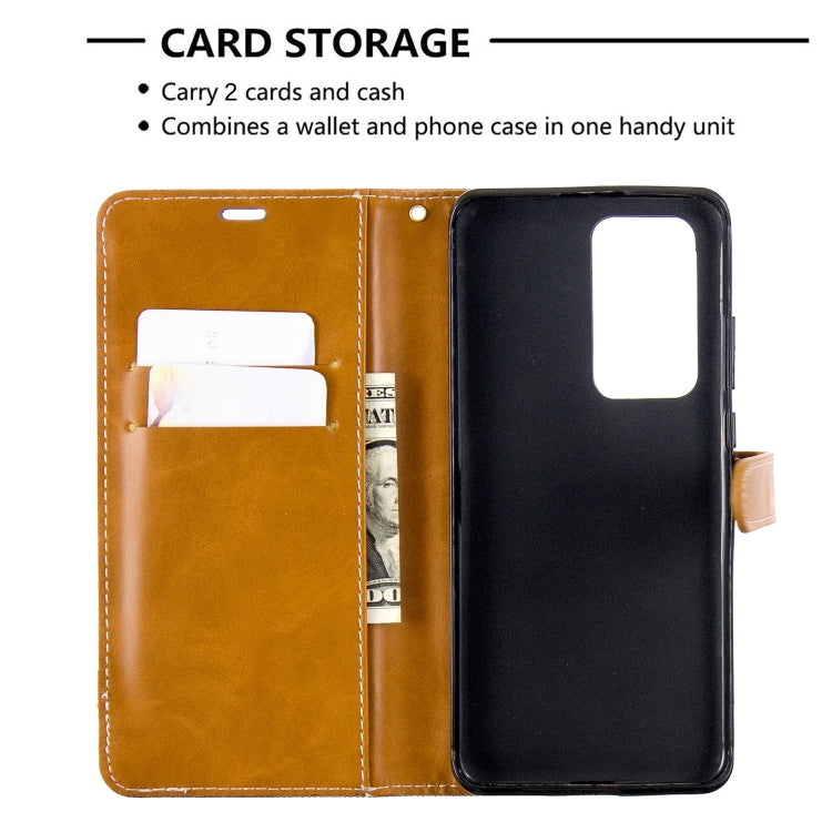 For Huawei P40 Pro Color Matching Denim Texture Horizontal Flip Leather Case with Holder & Card Slots & Wallet & Lanyard