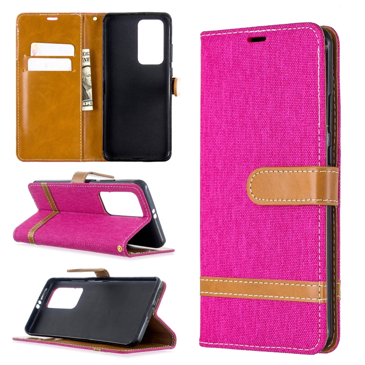 For Huawei P40 Pro Color Matching Denim Texture Horizontal Flip Leather Case with Holder & Card Slots & Wallet & Lanyard