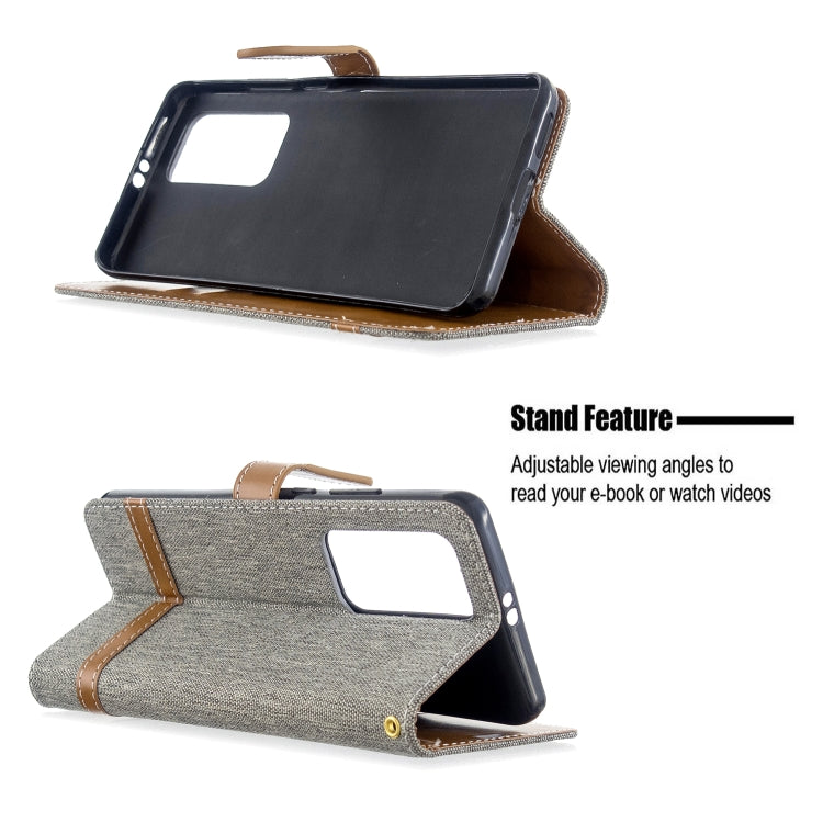 For Huawei P40 Pro Color Matching Denim Texture Horizontal Flip Leather Case with Holder & Card Slots & Wallet & Lanyard
