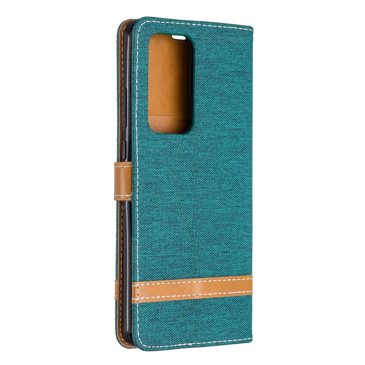For Huawei P40 Pro Color Matching Denim Texture Horizontal Flip Leather Case with Holder & Card Slots & Wallet & Lanyard