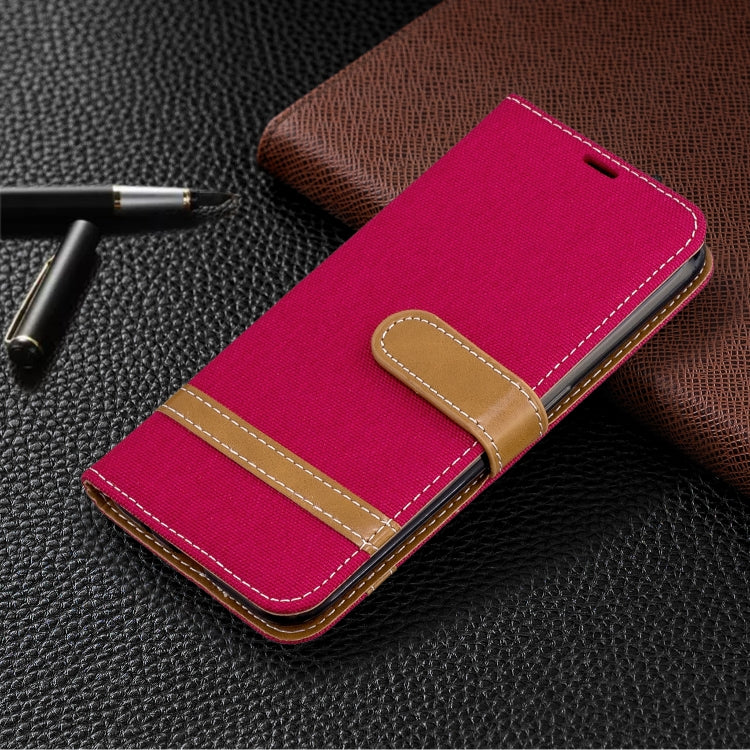For Galaxy A01 Color Matching Denim Texture Horizontal Flip Leather Case with Holder & Card Slots & Wallet & Lanyard