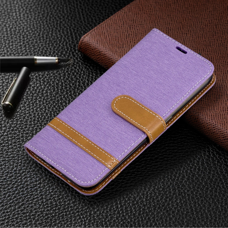 For Galaxy A01 Color Matching Denim Texture Horizontal Flip Leather Case with Holder & Card Slots & Wallet & Lanyard