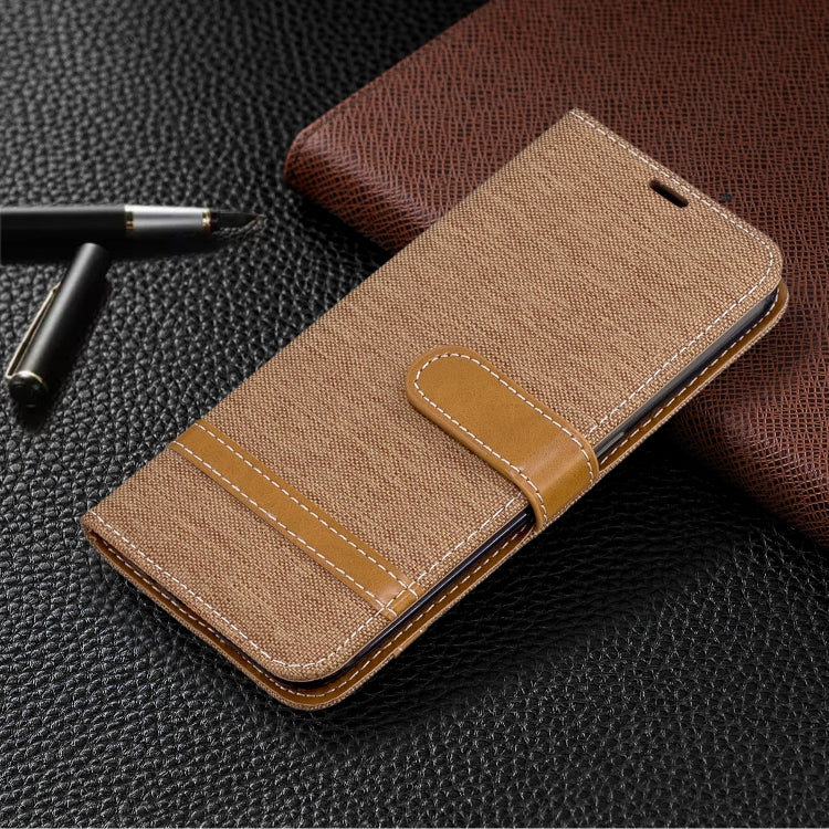 For Galaxy A01 Color Matching Denim Texture Horizontal Flip Leather Case with Holder & Card Slots & Wallet & Lanyard