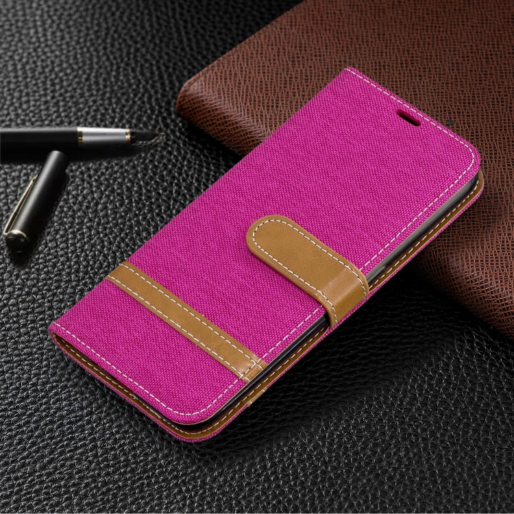 For Galaxy A01 Color Matching Denim Texture Horizontal Flip Leather Case with Holder & Card Slots & Wallet & Lanyard