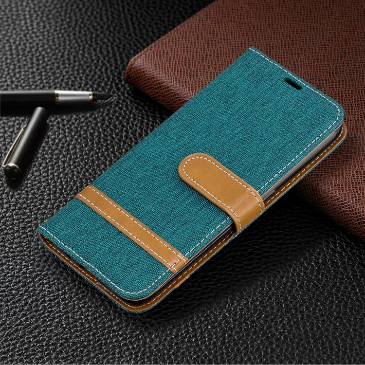 For Galaxy A01 Color Matching Denim Texture Horizontal Flip Leather Case with Holder & Card Slots & Wallet & Lanyard